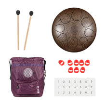 Load image into Gallery viewer, 10 inch 8 notes Steel Tongue Drum with Mallets and Bag
