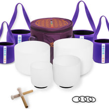 Load image into Gallery viewer, 6B+8G+10E+12C Crystal Singing Bowls with Mallets and Bags COMBO in various frequency
