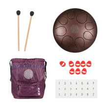 Load image into Gallery viewer, 10 inch 8 notes Steel Tongue Drum with Mallets and Bag
