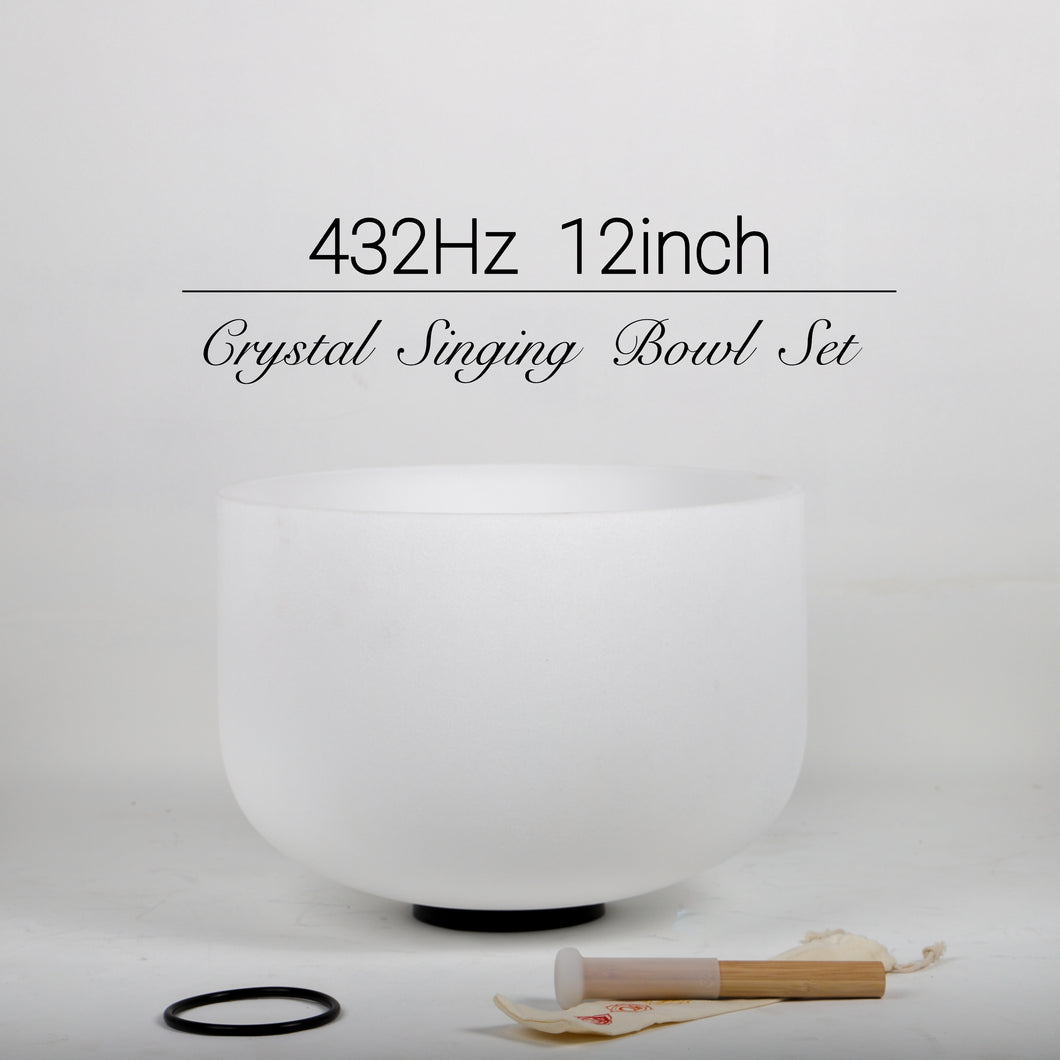 432Hz 12inch Crystal Singing Bowl with various Notes