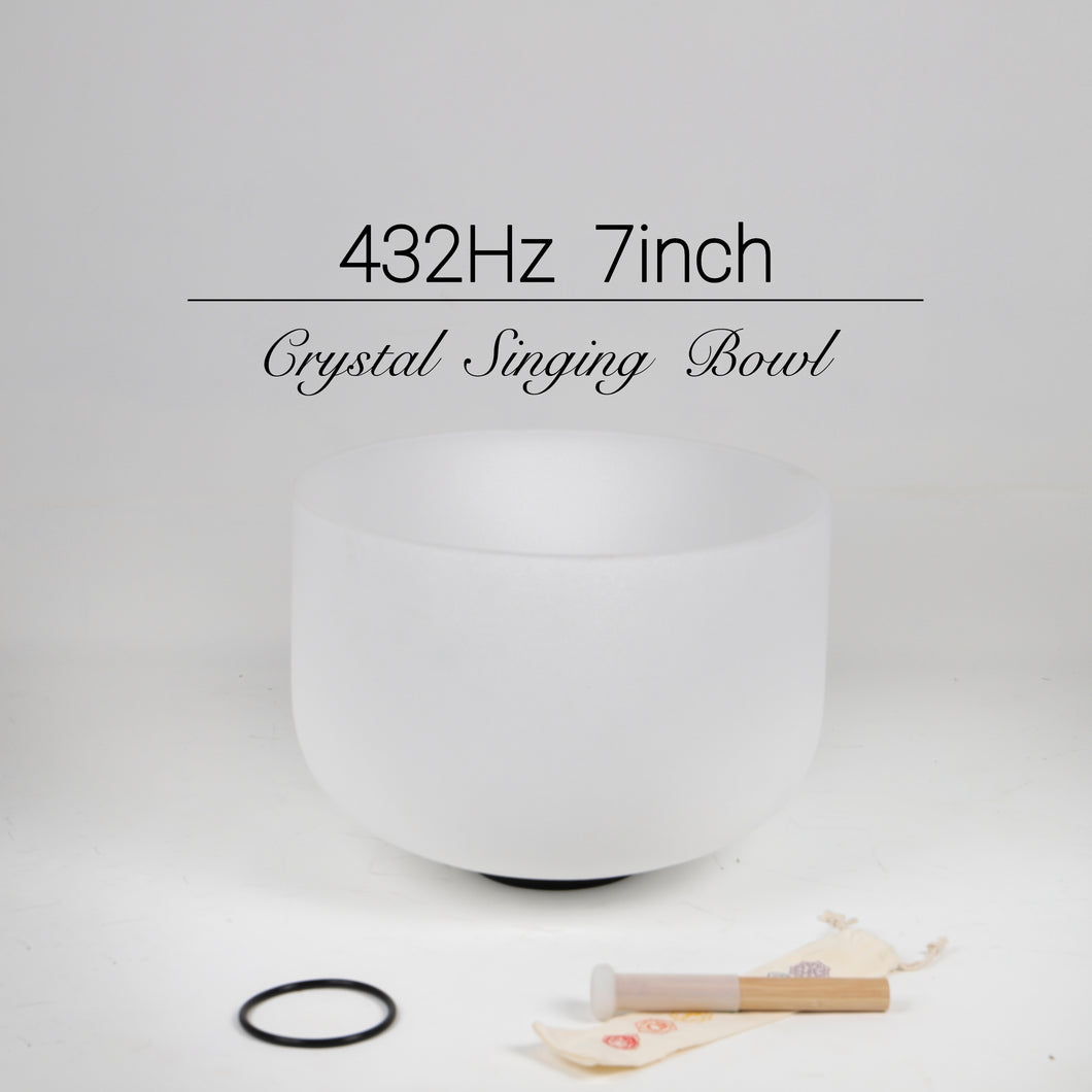 432Hz 7inch Crystal Singing Bowl with various Notes