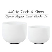 Load image into Gallery viewer, 440Hz 7inch+9inch Crystal Singing Bowls with Mallet COMBO in various notes
