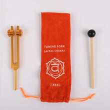 Load image into Gallery viewer, Metal Tuning Fork SACRAL Chakra 210.42Hz Orange Color
