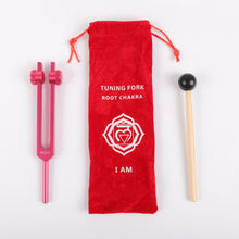 Load image into Gallery viewer, Metal Tuning Fork ROOT Chakra 194.18Hz  Red Color
