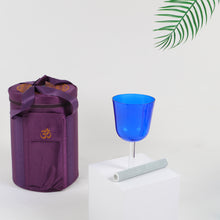 Load image into Gallery viewer, 440Hz A note Indigo Handle Crystal Singing Bowl with Hard Traveling Case and Mallet
